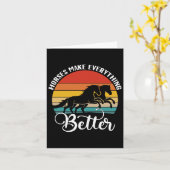 Carte Les chevaux rendent tout mieux Rétro Horseback Rid (Fleur jaune)