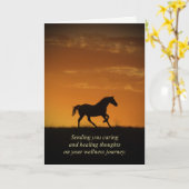 Carte Les chevaux s'encouragent pour les cancéreux (Fleur jaune)