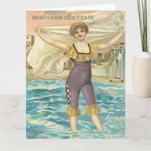 Carte Les cheveux de plage ne se soucient pas de salutat