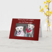 CARTE LES CHIENS ENCOURAGENT À SE RÉTABLIR (Fleur jaune)