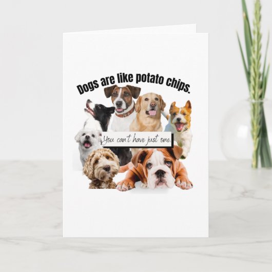 Carte les chiens sont comme des chips, on ne peut pas av (Devant)