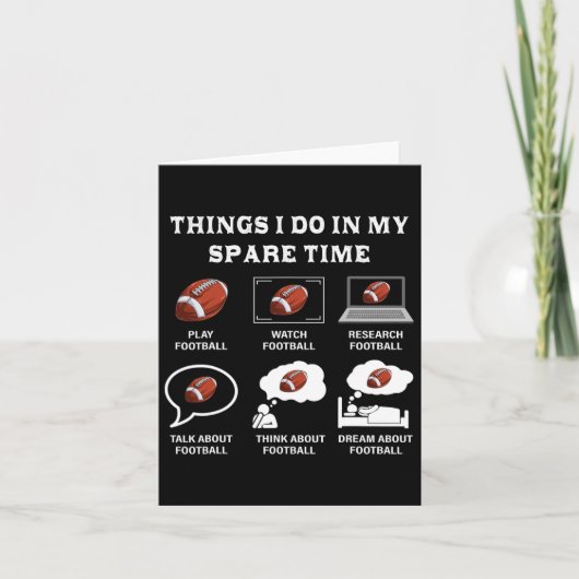 Carte Les Choses Que Je Fais Dans Mon Temps Libre Footba (Devant)
