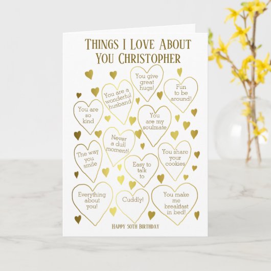 Carte Les choses que nous aimons à propos de vous Annive (Fleur jaune)