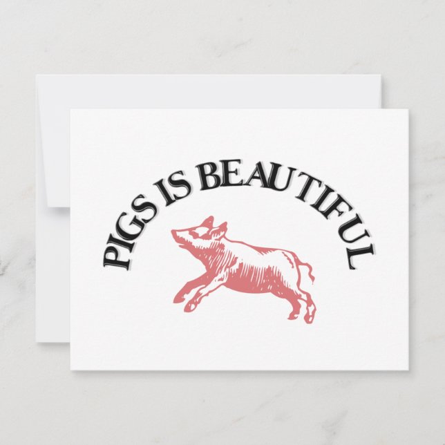 Carte Les cochons sont beaux (Devant)
