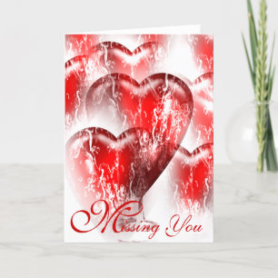 Carte Les coeurs Eau-Éclaboussés vous manquant cardent