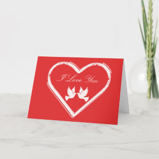 Carte Les coeurs et les colombes aiment