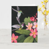 Carte Les colibris de la Plumeria (Fleur jaune)