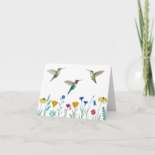 Carte Les colibris et Fleurs sauvages d'Anna (Devant)