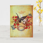 Carte Les colombes de l'amour (Fleur jaune)