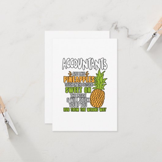 Carte Les Comptables Sont Comme Des Ananas. (Devant/Arrière en situation)