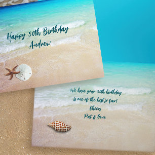 Carte Les coquillages sur la plage L'anniversaire person