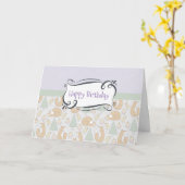 Carte Les créations de bois Whimsical Joyeux anniversair (Fleur jaune)