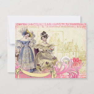 Carte Les dames du château Collage Art