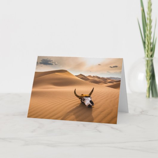Carte Les déserts | Crâne de vache Dunes de sable ondulé (Devant)