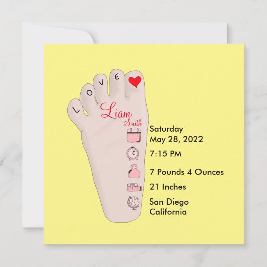 Carte Les détails de Birth Stats (Devant)