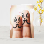 Carte Les Doigts Anniversaires En Amour (Fleur jaune)