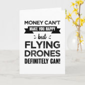 Carte Les drones volants vous rend heureux cadeau amusan (Fleur jaune)
