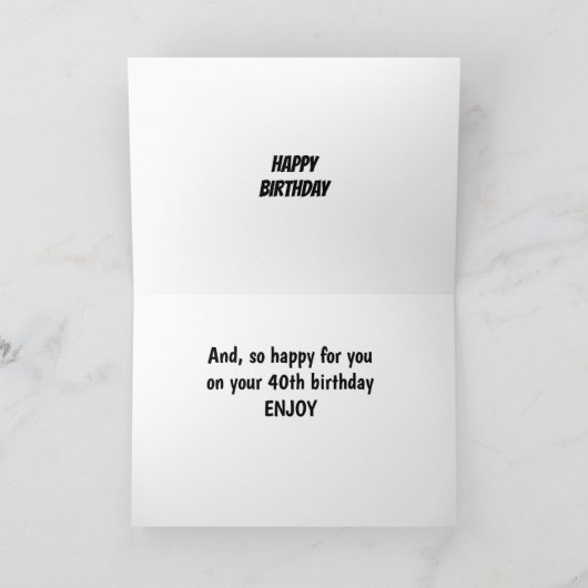 Carte LES DUCKS cool SONT SI HEUREUX POUR VOUS SUR *40èm (Intérieur)