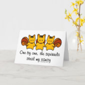 Carte Les écureuils volent ma santé mentale (Fleur jaune)