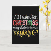 Carte Les élèves disent 6-7 67 Six Sept Professeur drôle (Fleur jaune)