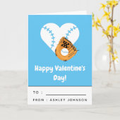 Carte Les enfants Baseball Heart Classe Saint Valentin B (Fleur jaune)