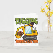 Carte Les enfants creusent Thanksgiving Day Cool Excavat (Fleur jaune)