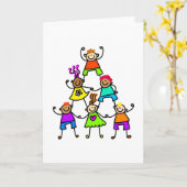 Carte Les enfants de travail d'équipe (Fleur jaune)