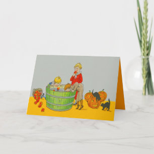 Carte Les Enfants Fouettant Pour Les Pommes Jack O' Lant