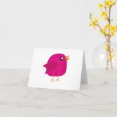 Carte Les enfants, joli petit oiseau (Fleur jaune)