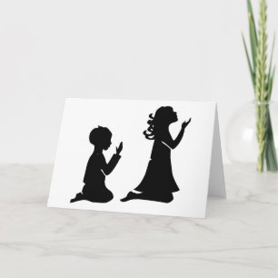 Carte Les enfants priant Silhouettes noires