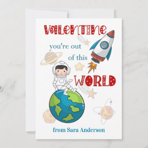 Carte Les Enfants Valentines Jour Espace Hors De Ce Mond