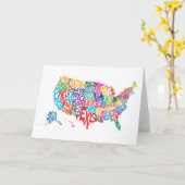 Carte Les Etats-Unis dans les noms (Fleur jaune)