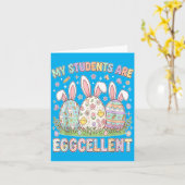 Carte Les étudiants sont Eggcellent Professeur drôle de  (Fleur jaune)