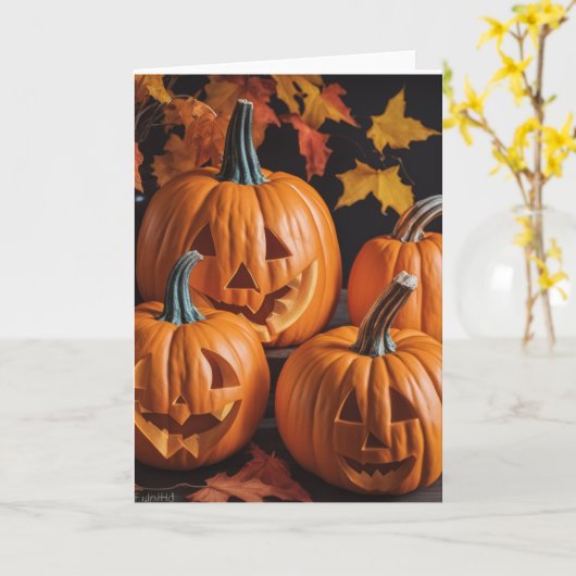 Carte Les Fab Four Punpkins (Fleur jaune)