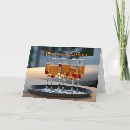 Carte Les félicitations Champagne les épouse (Devant)