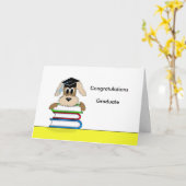 Carte Les félicitations reçoivent un diplôme le chien (Fleur jaune)