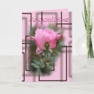 Carte Les félicitations roses de coup de grâce font