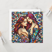 Carte Les femmes amoureuses | Embrasser romantique (Devant/Arrière en situation)