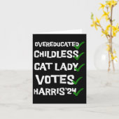 Carte Les femmes de chats sans enfants suréduquées voten (Fleur jaune)