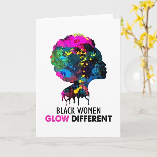 Carte les femmes noires brillent différentes (Fleur jaune)