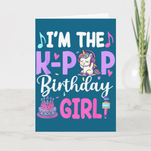 Carte Les filles d'anniversaire k-pop licorne k pop anni