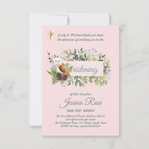 Carte Les filles de la Chouette des bois Christening Inv