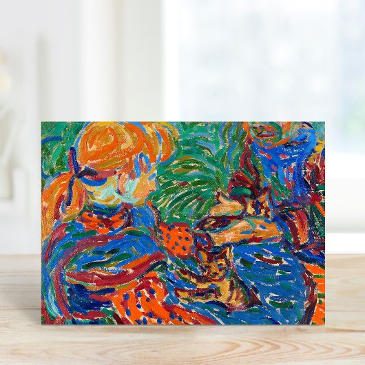 Carte Les filles jouant avec des chats | Ernst Ludwig Ki