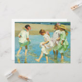 Carte Les filles marchent dans l'eau au bord de la mer s (Devant/Arrière en situation)