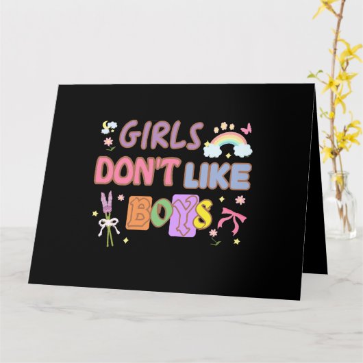Carte Les filles n'aiment pas les garçons (Fleur jaune)
