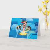 Carte Les Filles Powerpuff Se Lancent Dans L'Air (Fleur jaune)