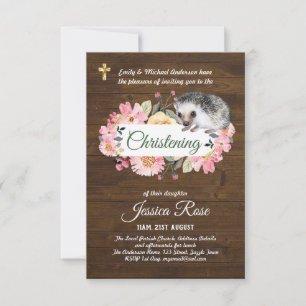 Carte Les filles rustiques des bois Christening Invitati