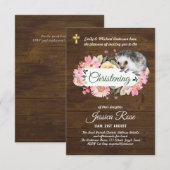 Carte Les filles rustiques des bois Christening Invitati (Devant / Derrière)