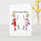 CARTE LES FILLES SONT ALLÉES VIN ! IMPRIMANTE DE VIN (Fleur jaune)