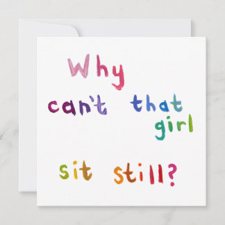 Carte Les filles vertigineuses ne peuvent pas s'asseoir 